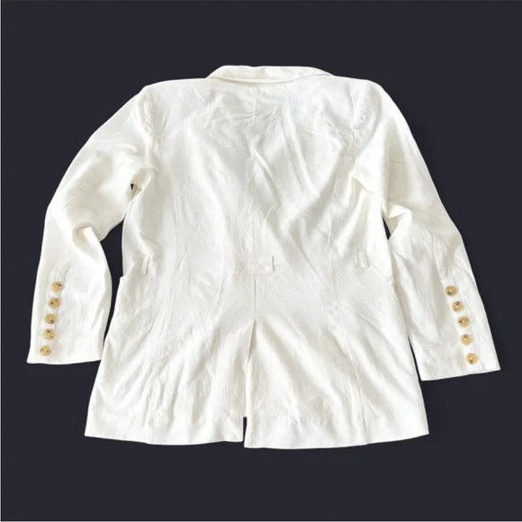 Free People Olivia Ivory Oversized Blazer Boho Relaxed Double Breasted S